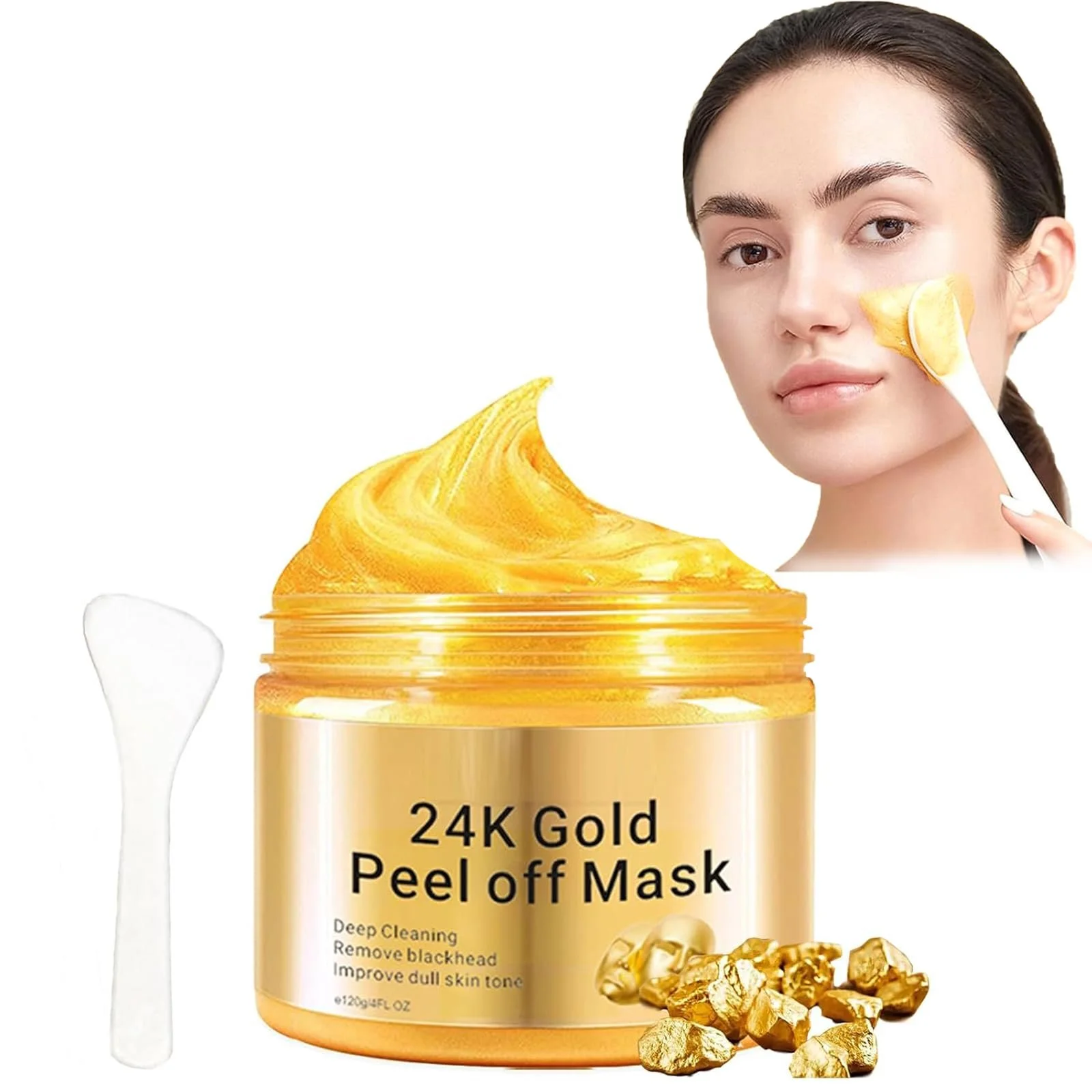 Маска для обличчя Золота 60 г - Очищуюча маска із золотої фольги, фото №1