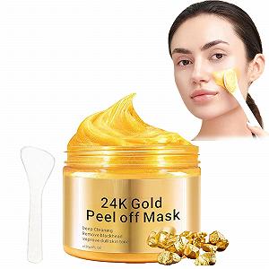 Маска для лица Золотая 60 г - Очищающая маска из золотой фольги - Золотая маска-пленка - Глубокое увлажнение и уменьшение морщин - Для сияющей, молодой кожи (C1) - Фото 1
