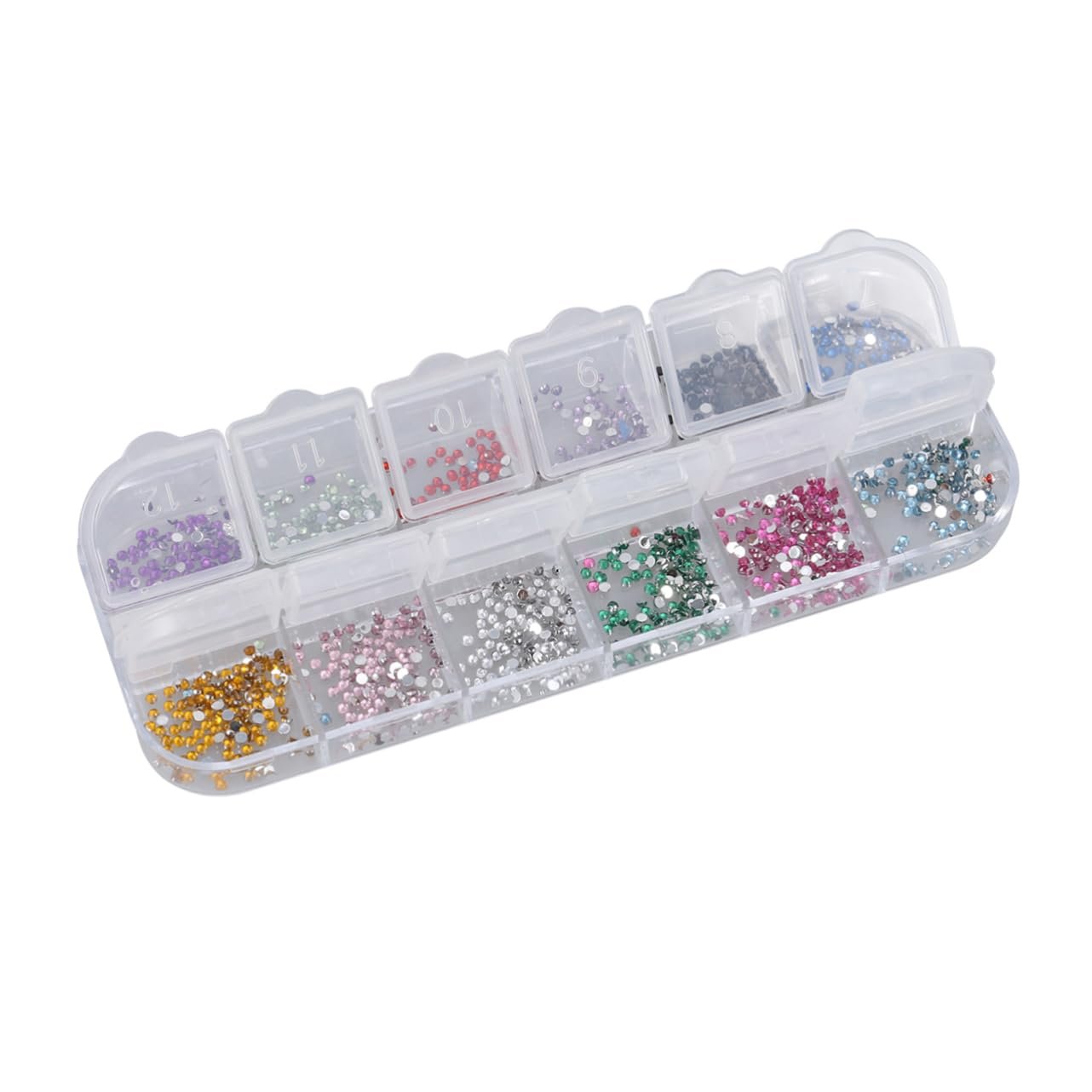 Блискітки для нігтів FRCOLOR кольорові прикраси для нігтів, прозора контейнерна упаковка, фото №6