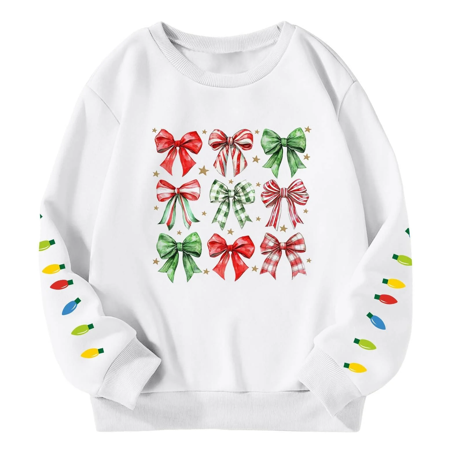 Детский свитер Девочка - Детская девочка Рождественский бант Рождество Осень Большой размер Худи Пуловер Модные свитшоты Праздничный логотип Принт Одежда Топы Хип-хоп Большие свитшоты, фото №5
