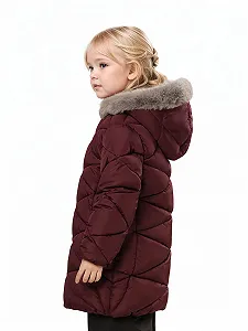 Зимове пальто для дівчат SOLOCOTE з капюшоном, на шерпній підкладці synthetic.ua - Фото 1