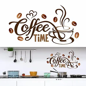 Наклейка на стіну Coffee Time But First Coffee Cappuccino - Фото 1