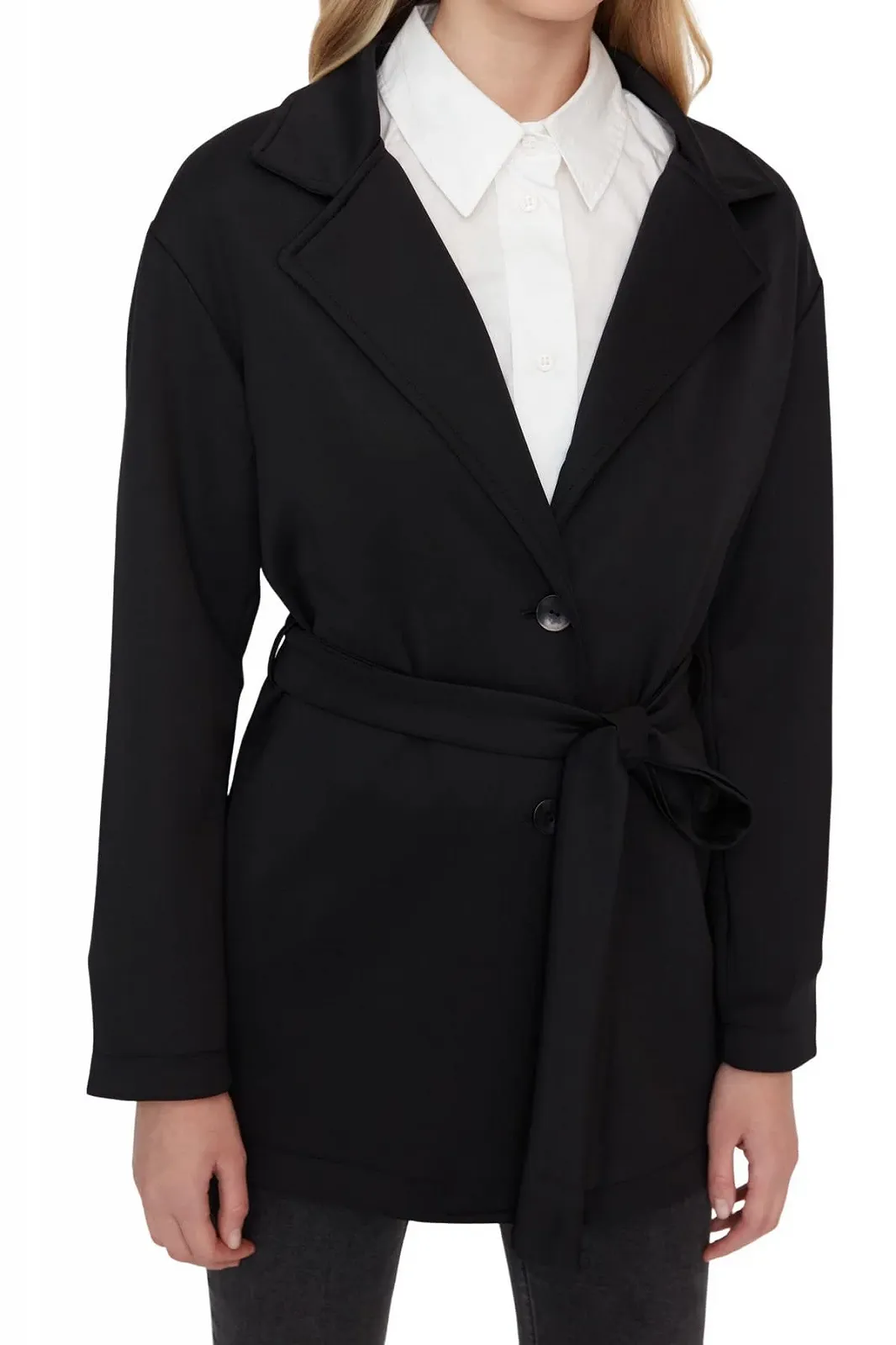 TRENDYOL Однотонный Вязаный Пальто, фото №4