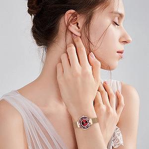 Универсальные часы Generisch для мужчин и женщин, тонкий стальной ремешок, бриллиантовый сетчатый браслет Milaneses, кварцевые часы synthetic.ua - Фото 1