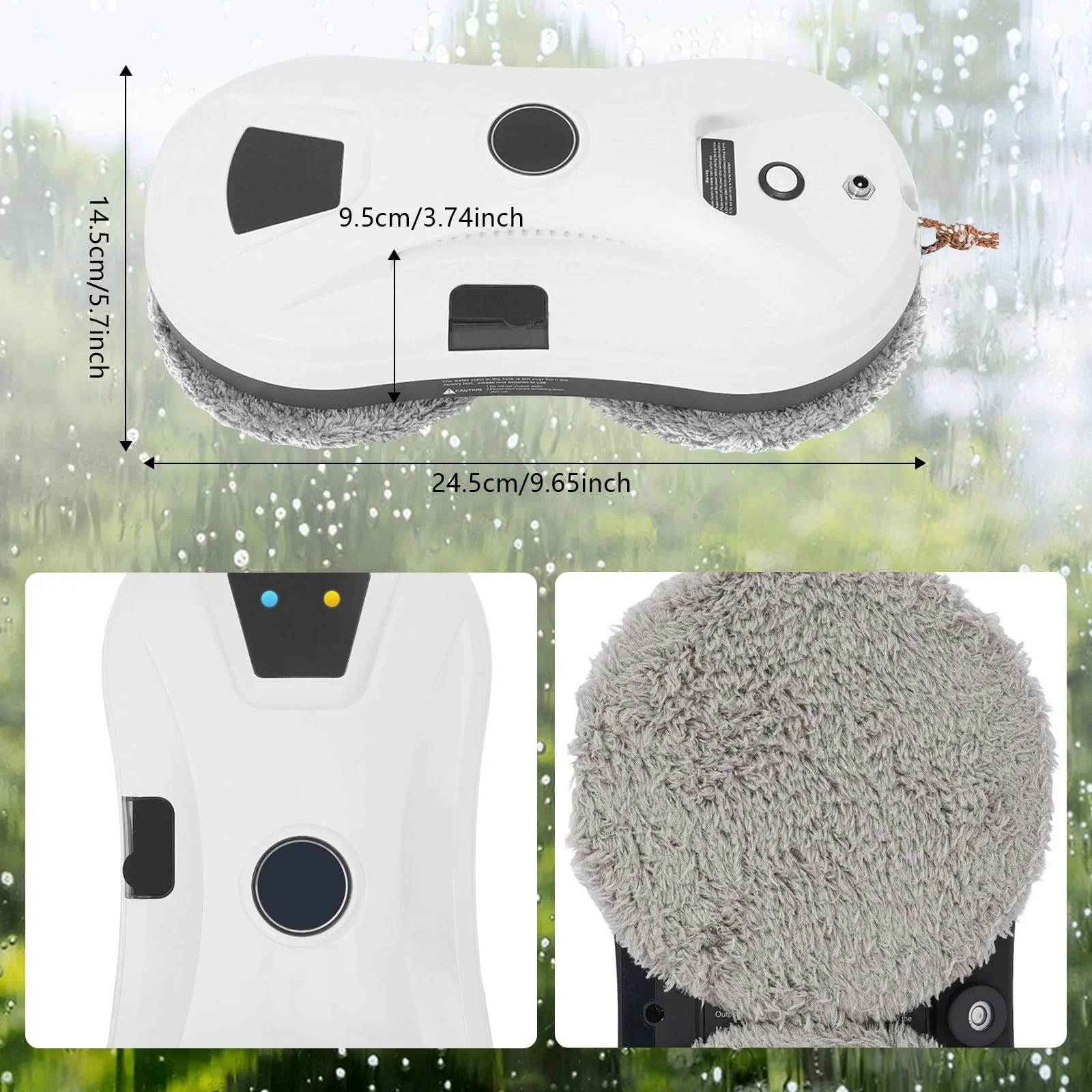 Робот для миття вікон Electric Window Cleaner з функцією розпилення Automatic Window Cleaning Robot Wireless 2800 Pa Window Cleaning Robot з дистанційним керуванням 6 серветок з мікрофібри, фото №2 Робот для миття вікон Electric Window Cleaner з функцією розпилення Automatic Window Cleaning Robot Wireless 2800 Pa Window Cleaning Robot з дистанційним керуванням 6 серветок з мікрофібри, фото №2