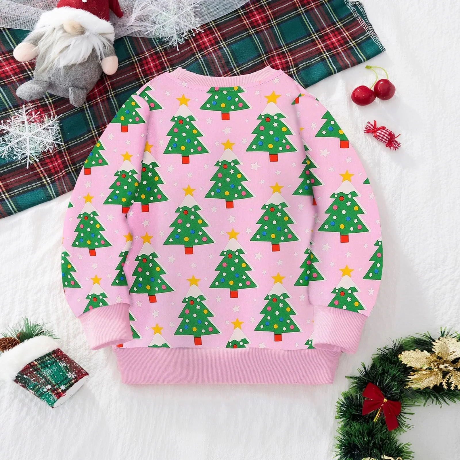 Джемпер Generisch для девочек, детский свитшот, повседневный рождественский джемпер для девочек, свитшот с длинными рукавами и принтом, повседневный джемпер с круглым вырезом для зимы, фото №2