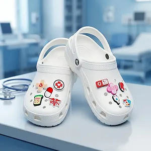 Набор джибитсов для кроксов 10 шт jibbitz crocs джибитсы медицина, украшения на кроксы медсестра, набор джибитсов врач, группа крови первая положительная джибитс, пластырь на кроксы, медицинские аксессуары для обуви, подарок медику, джибитсы аптечка - Фото 1