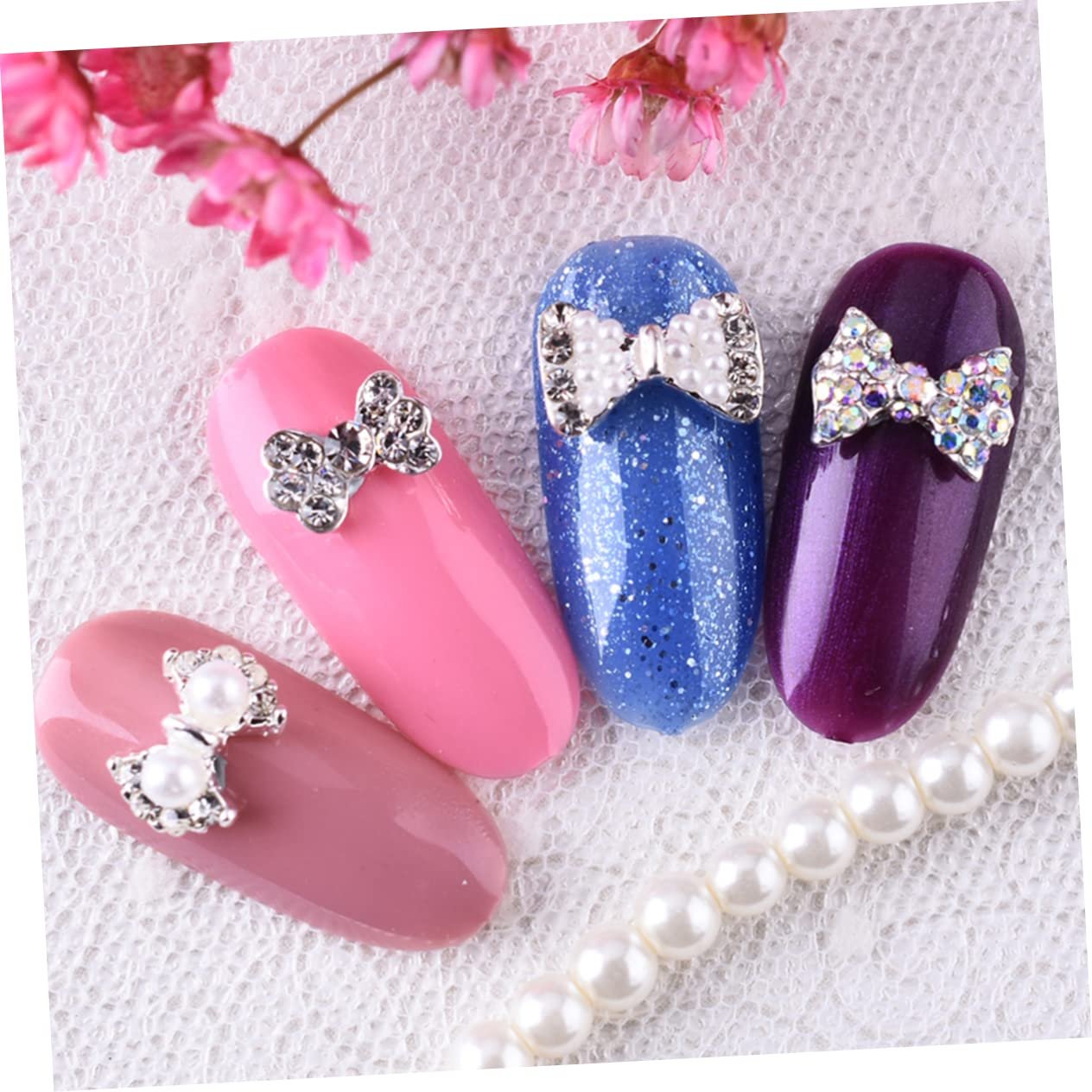 Стразы для ногтей в форме бантика FRCOLOR 40 шт. Блестящие украшения для ногтей. Подходит для DIY украшений, искусственных ногтей, натуральных ногтей и чехлов для мобильных телефонов, фото №7