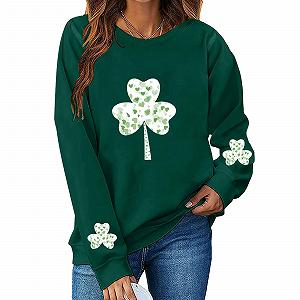 Женские Свитеры Толстовки Комфортные Топы Мягкие St Day Рубашки для Женщин Длинный Рукав Круглый Вырез Ирландские Толстовки Свободные Holy Пуловеры Декоративные Худи synthetic.ua - Фото 1