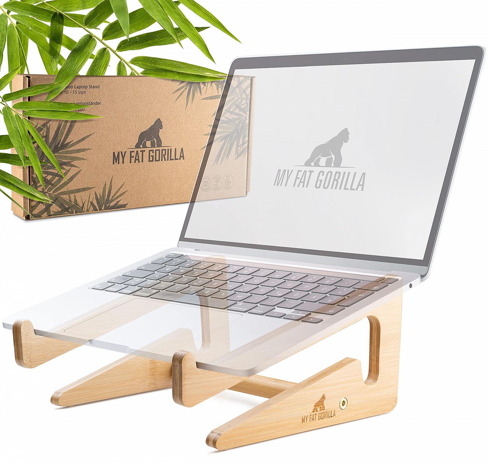 Підставка для ноутбука My Fat Gorilla Bamboo, 10-15 дюймів, підставка для MacBook, дерев'яна, вертикальна, фото №1