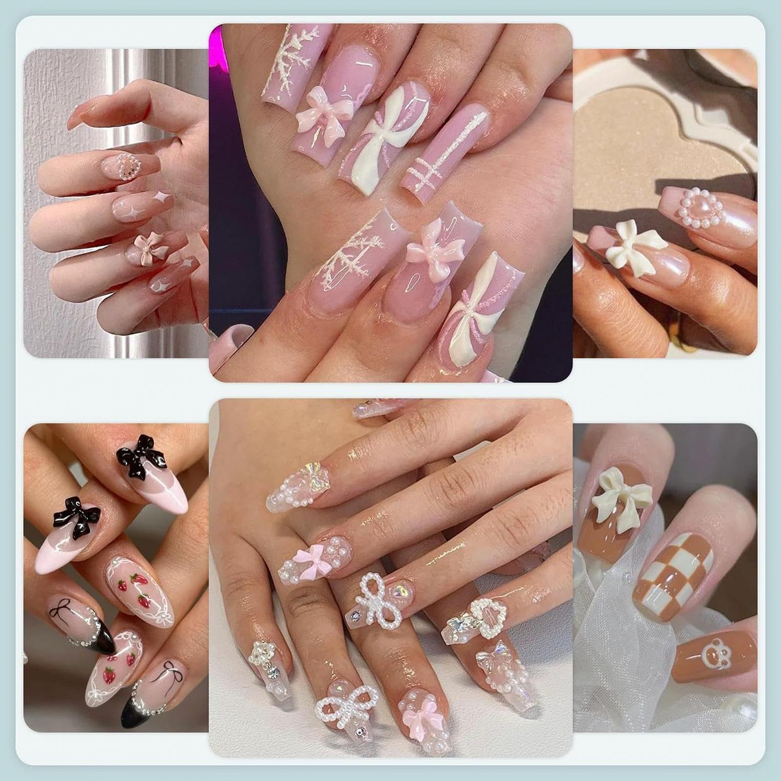 Украшение для ногтей Бант с жемчугом | Аксессуары для ногтей Crafts Design, жемчуг разных форм, сердце, звезда украшения для ногтей для украшения, фото №3