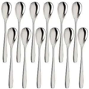 Ложки для яєць, набір 12 штук, нержавіюча сталь, для кави, чаю, десертів - Фото 1