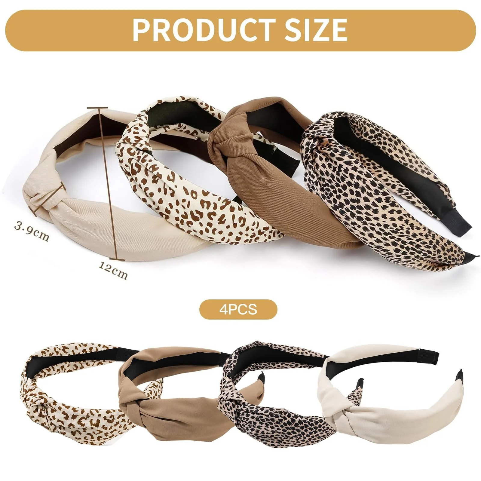 Набір обручів на голову жіночих широких,нековзні, фото №2