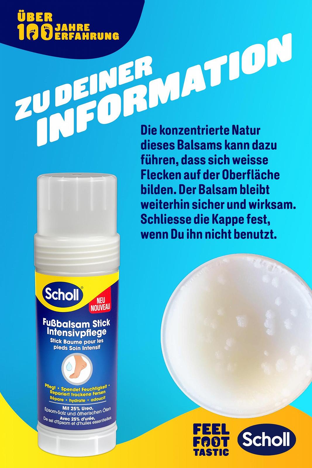 Бальзам-стик для ног Scholl Intensive Nourishing для восстановления сухих и потрескавшихся пяток 25% мочевины, английская соль и эфирные масла, фото №3
