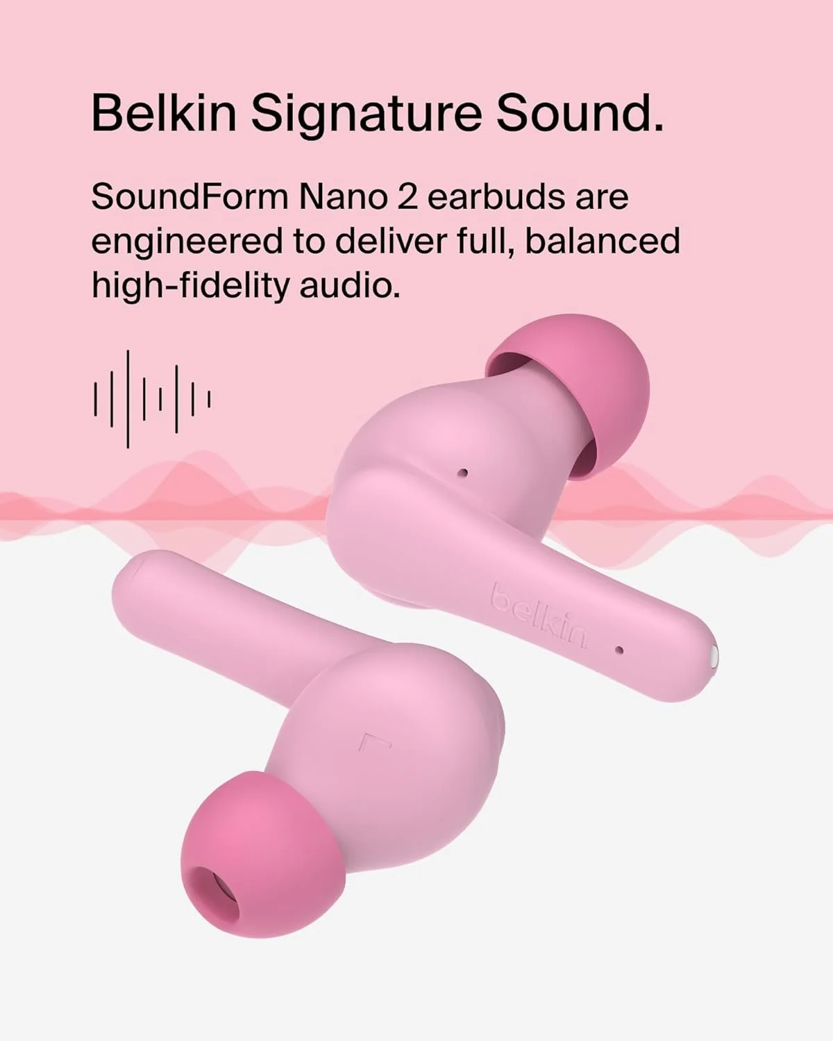 Навушники Belkin SoundForm Nano 2 Bluetooth / Дитячі / Водонепроникні / Рожеві, фото №8 Навушники Belkin SoundForm Nano 2 Bluetooth / Дитячі / Водонепроникні / Рожеві, фото №8