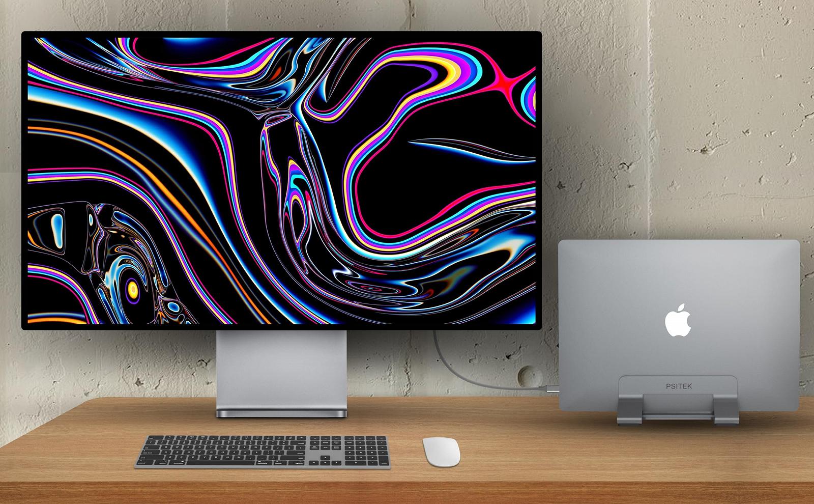 Подставка для ноутбука вертикальная двойная алюминиевая Psitek, регулируемая ширина слота 12-36 мм, фото №2