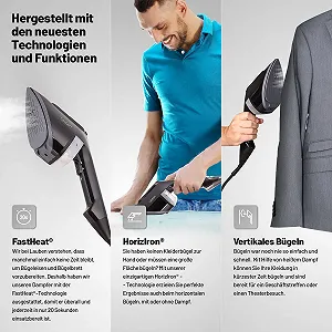 Вертикальный отпариватель Lauben 1950BC 1950 Вт 170 мл Черный synthetic.ua - Фото 1