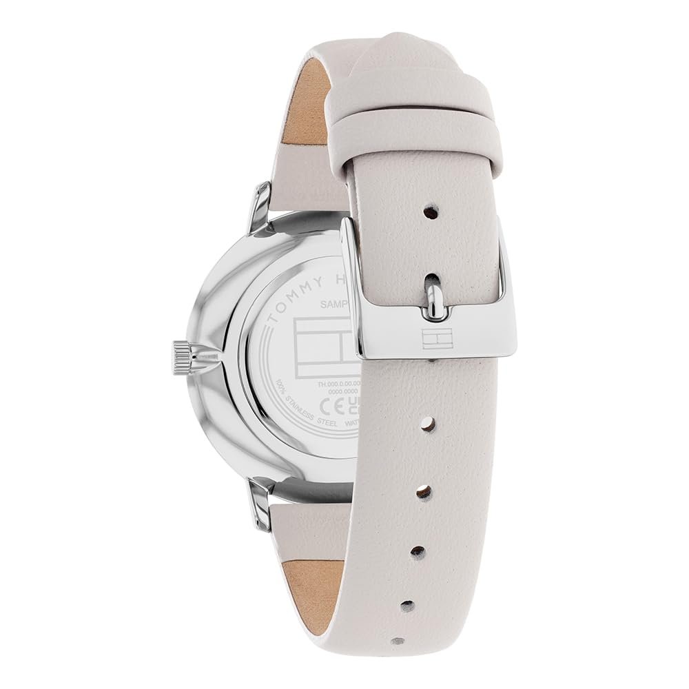 Женские часы Tommy Hilfiger Two Hands Кварцевый механизм Cерый Кожаный ремешок - 1782671, серебристый / белый, Minimalist, фото №3