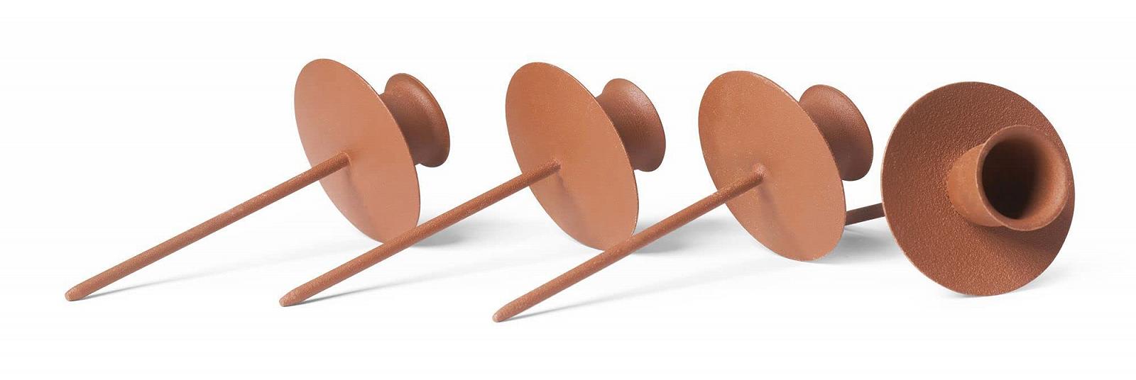 Набор Novaliv 4 тарелки для свечей, держатели для свечей конусные, подсвечники для венков, металлические держатели, ржавчина, фото №1