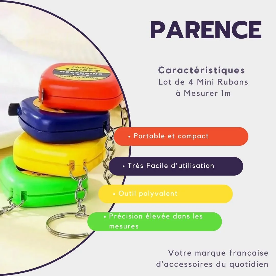 Рулетка PARENCE., міні, набір з 4 шт., 1 м, 3 фути, фото №8