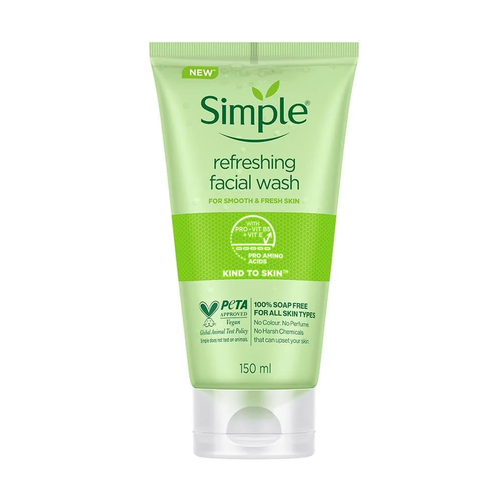 Гель для вмивання Simple Gentle Skin Refreshing для чутливої шкіри, без мила, 150 мл, фото №1
