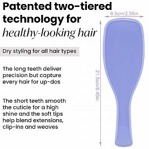 Гребінець для волосся HAMKU Tangle Teeezer Fine and Fragile Wet Detangler з м'якими гнучкими зубчиками для тонкого волосся (фіолетовий) synthetic.ua - Фото 1