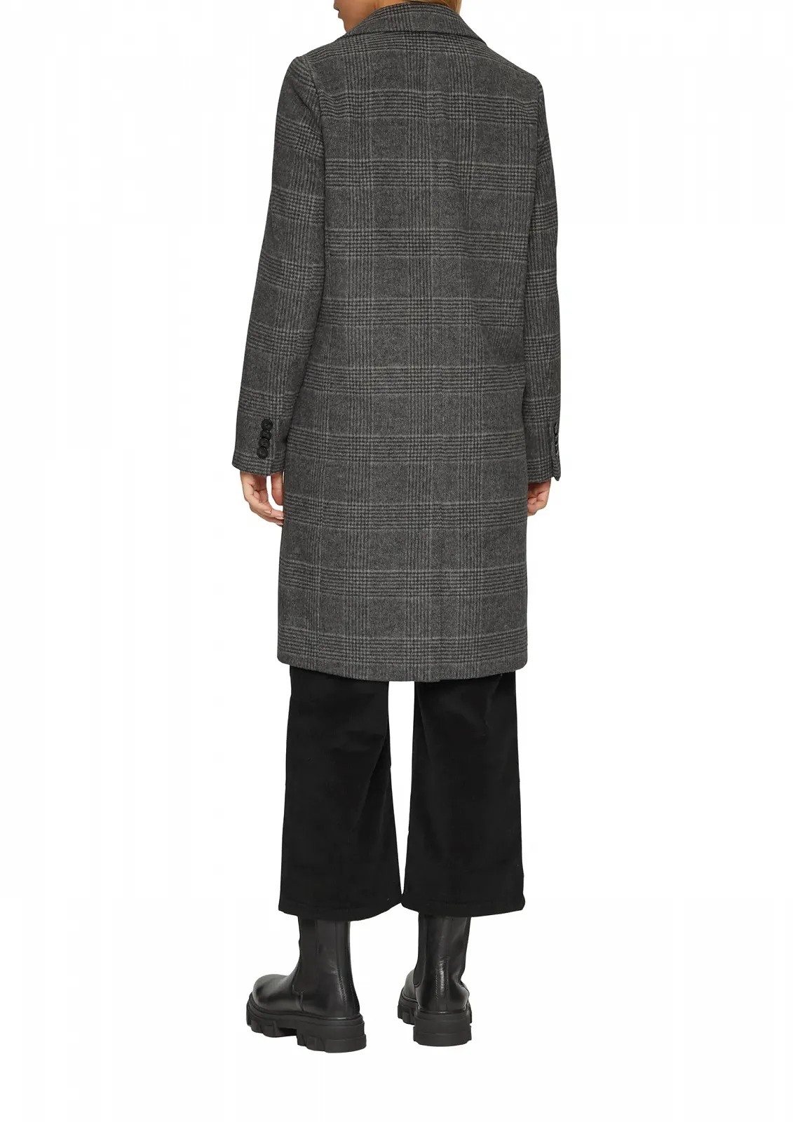 Клетчатое шерстяное пальто, фото №4