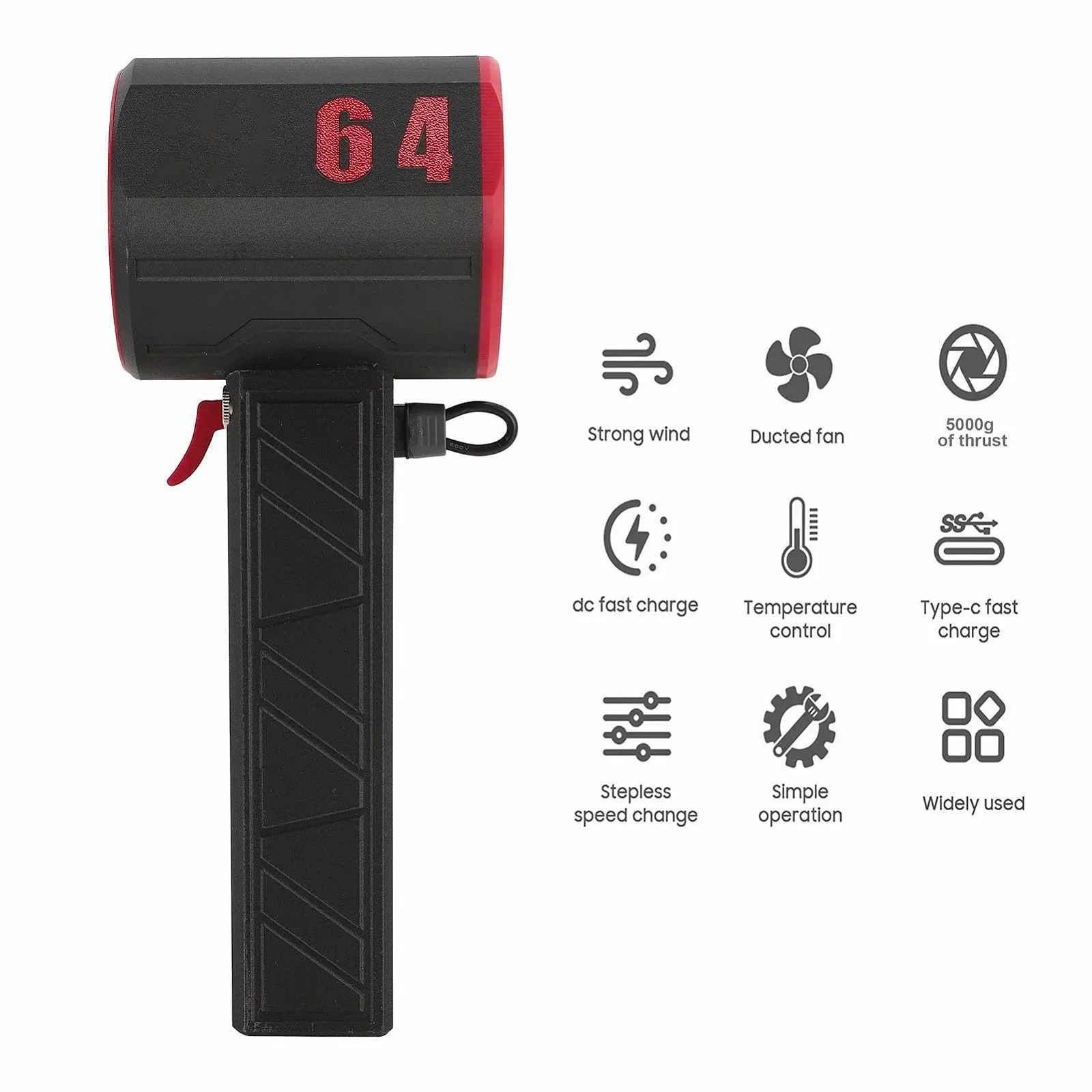 Електричний повітродувка  1 000 000 RPM 64 mm Nozzle Brushless Motor 8000 mAh Rechargeable Wireless, фото №5