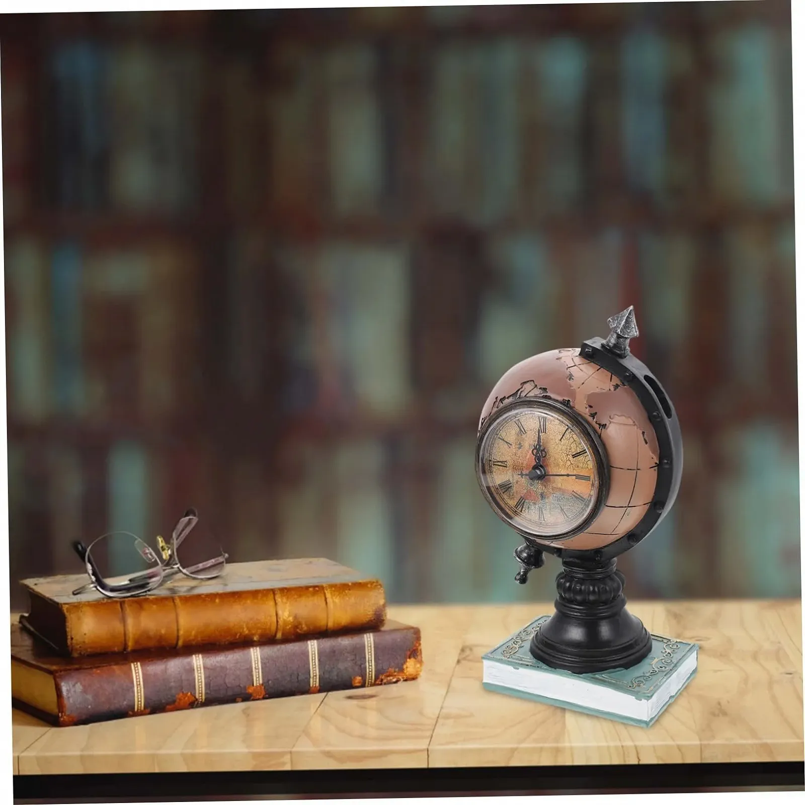 Настольные часы-глобус в стиле ретро VICASKY, винтажные, шикарные, настольные, декоративные, в европейском стиле, прочные, большие, для гостиной, кухни, офиса, фото №8 Настольные часы-глобус в стиле ретро VICASKY, винтажные, шикарные, настольные, декоративные, в европейском стиле, прочные, большие, для гостиной, кухни, офиса, фото №8