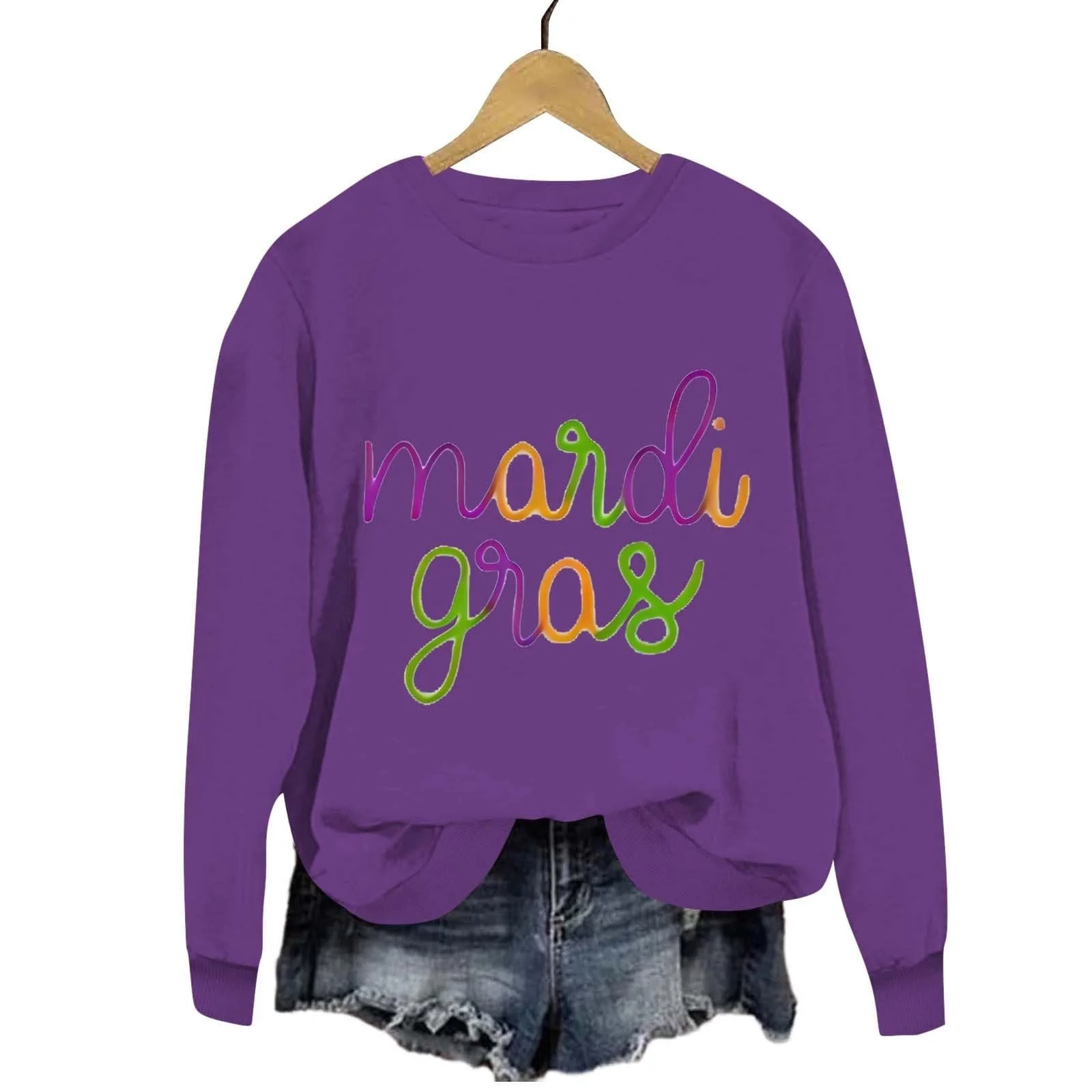 Свитшот Женский Рождественский Принт Crew Neck Без Капюшона, фото №2