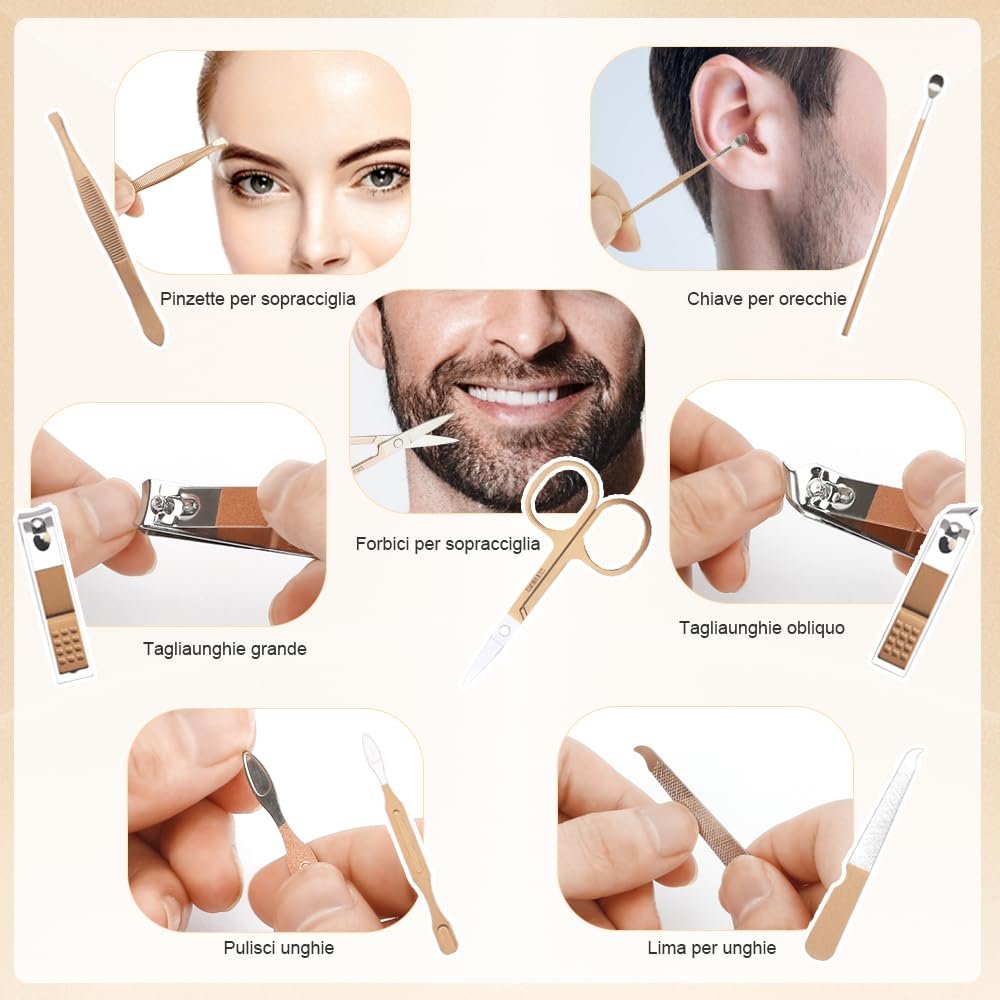 Набір для манікюру з нержавіючої сталі для жінок та чоловіків з дорожньою сумкою, фото №4 Набір для манікюру з нержавіючої сталі для жінок та чоловіків з дорожньою сумкою, фото №4