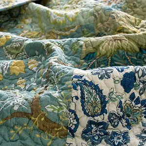 Покривало клаптикове Qucover 240 x 260 см Бавовняна стьобана Покривало в вінтажному стилі synthetic.ua - Фото 1