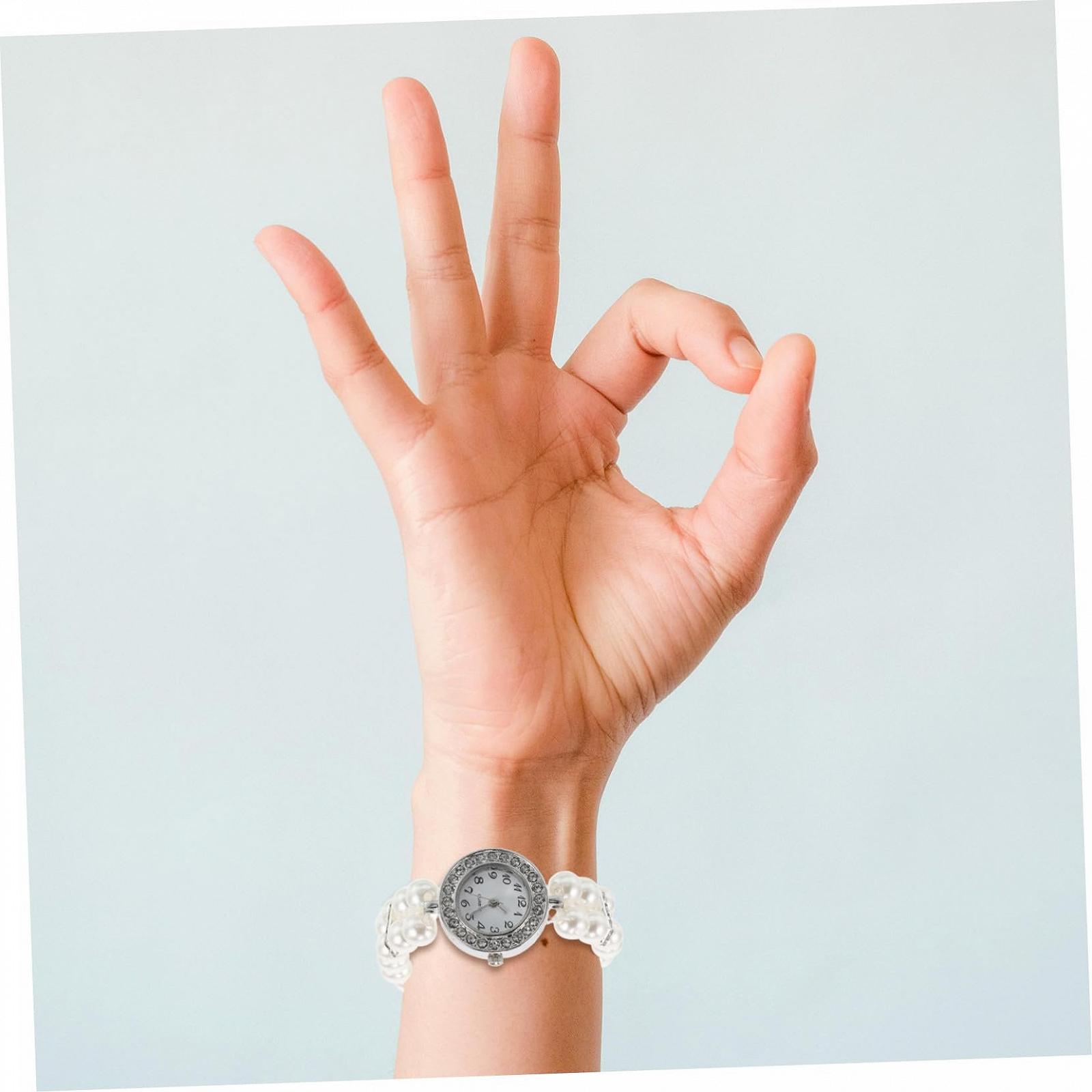 OATIPHO жіночий браслет з перлами та стразами, стійкий до подряпин, фото №6