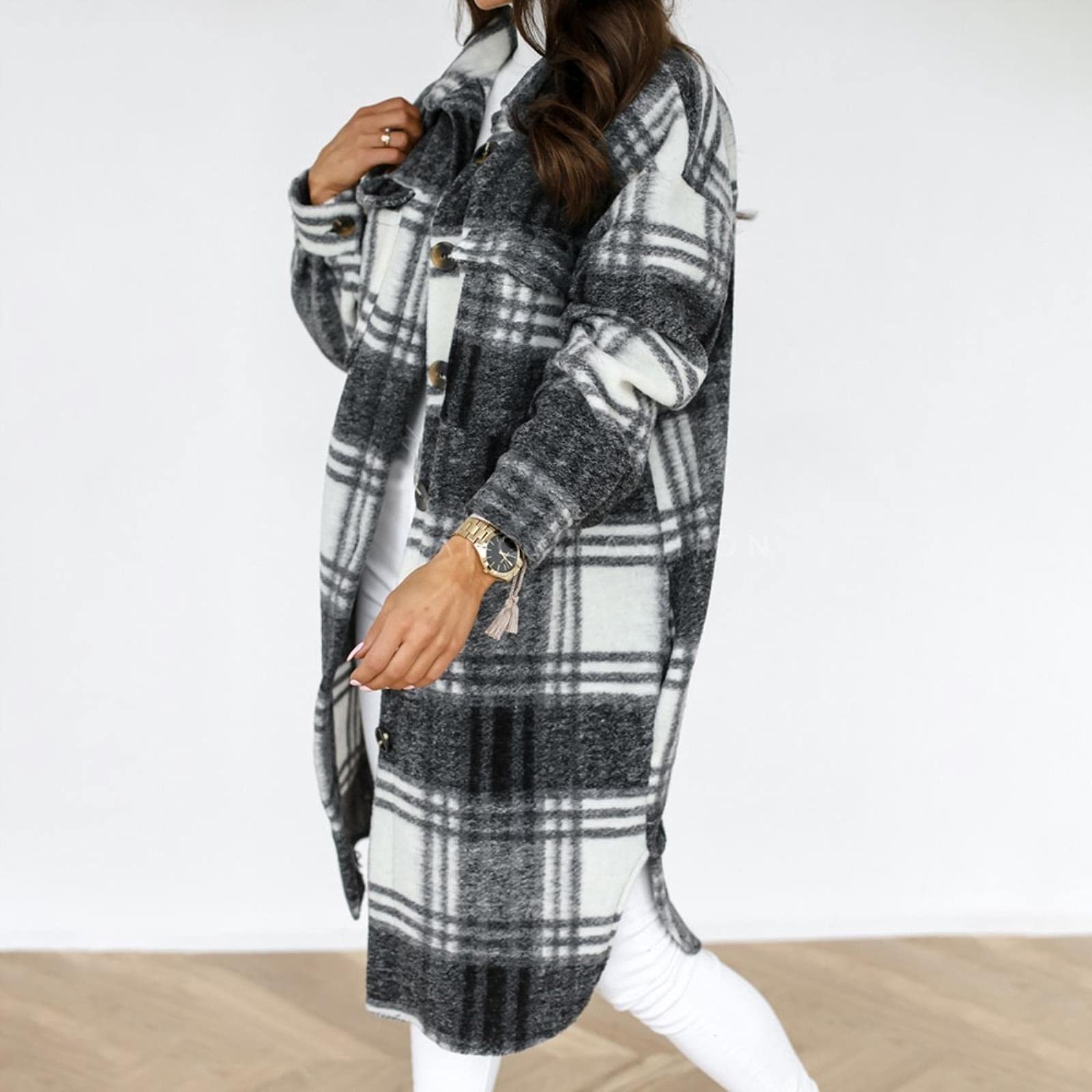 ZXCL Зимняя женская куртка в клетку Повседневная, фото №3 ZXCL Зимняя женская куртка в клетку Повседневная, фото №3