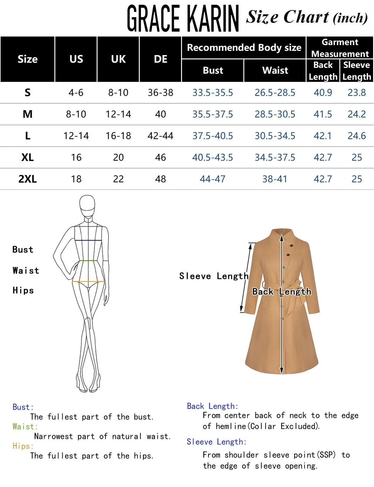 Пальто GRACE KARIN A-силуету з відкладним коміром на один ґудзик з поясом, фото №5 Пальто GRACE KARIN A-силуету з відкладним коміром на один ґудзик з поясом, фото №5