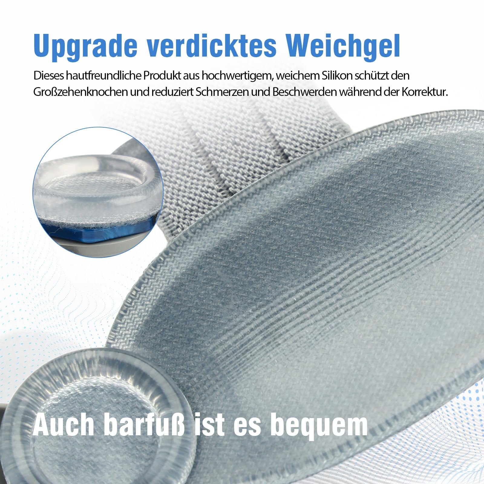 Коректор Hallux Valgus Регульована шина з поворотним регулятором для корекції кута та м'якою гелевою подушечкою, фото №4