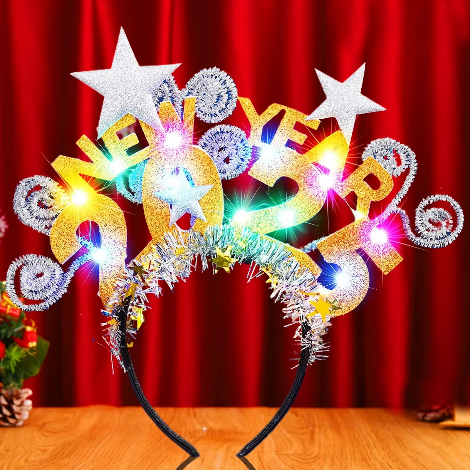 Новорічний світловий обруч для волосся зі світлодіодами, фото №1 Новорічний світловий обруч для волосся зі світлодіодами, фото №1