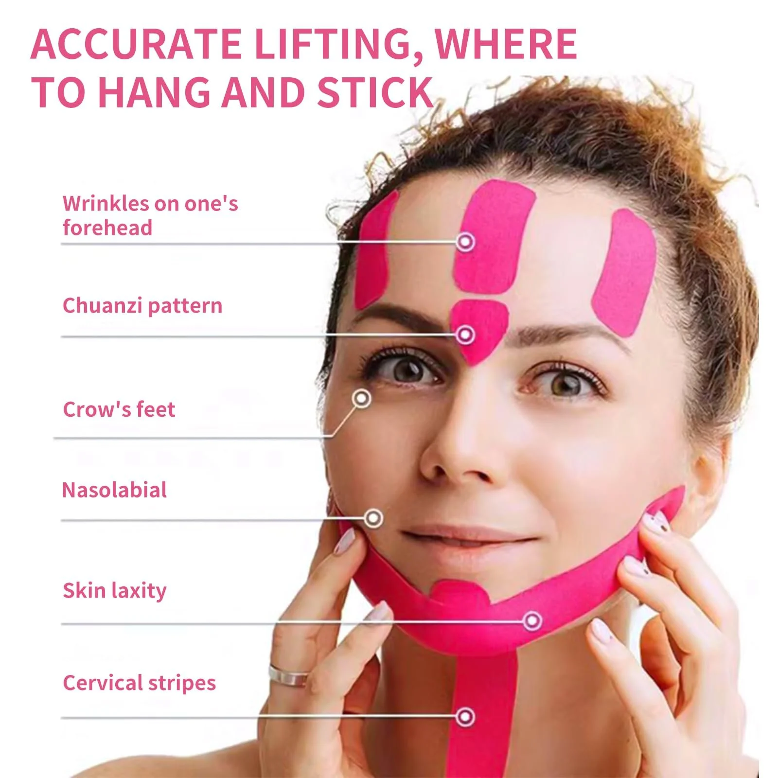 Стрічка для підтяжки обличчя THETAG, 2 шт., 2,5 см x 5 м, фото №5