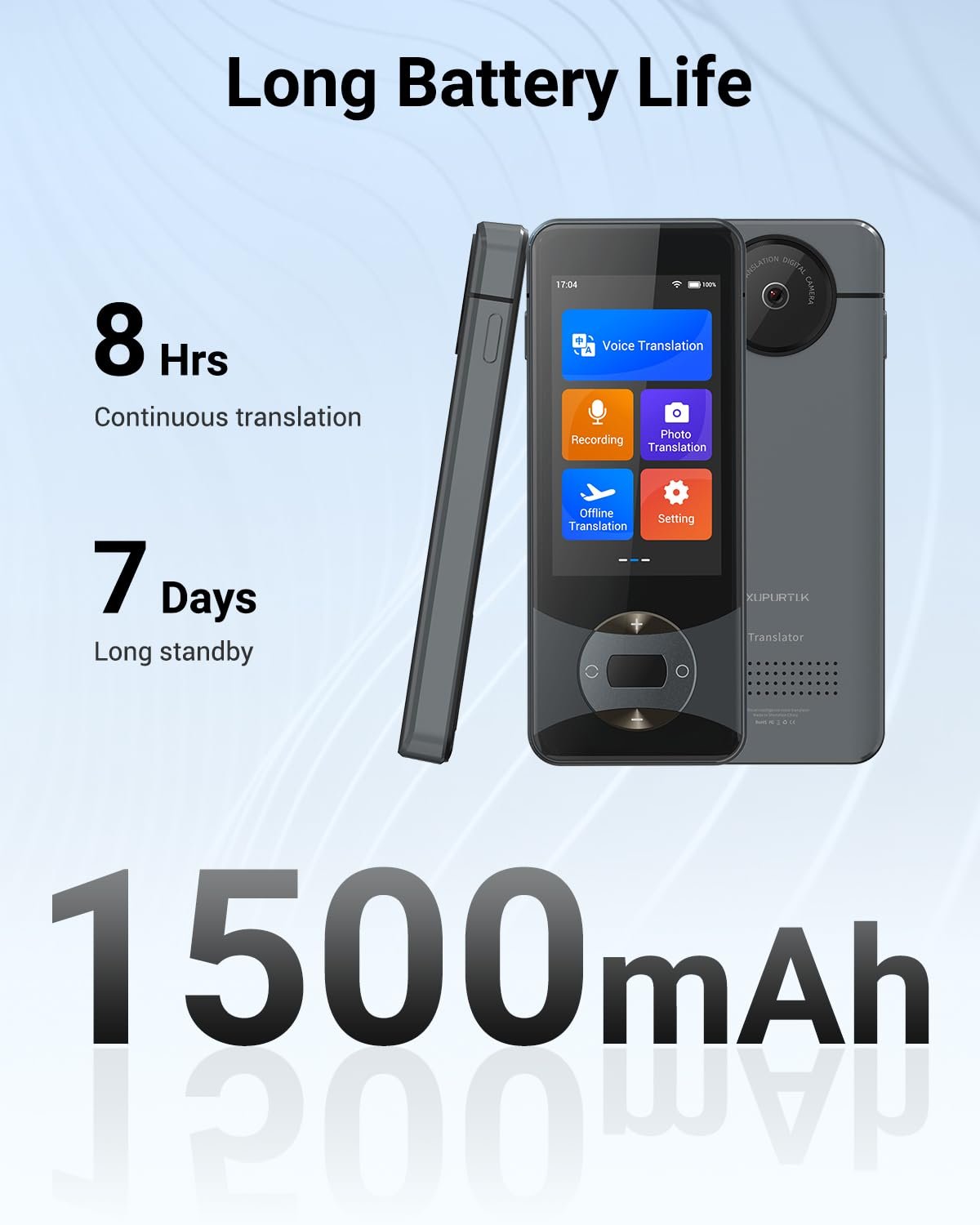 Пристрій для перекладу голосу Xupurtlk W10 144 мови, Білий, фото №5 Пристрій для перекладу голосу Xupurtlk W10 144 мови, Білий, фото №5