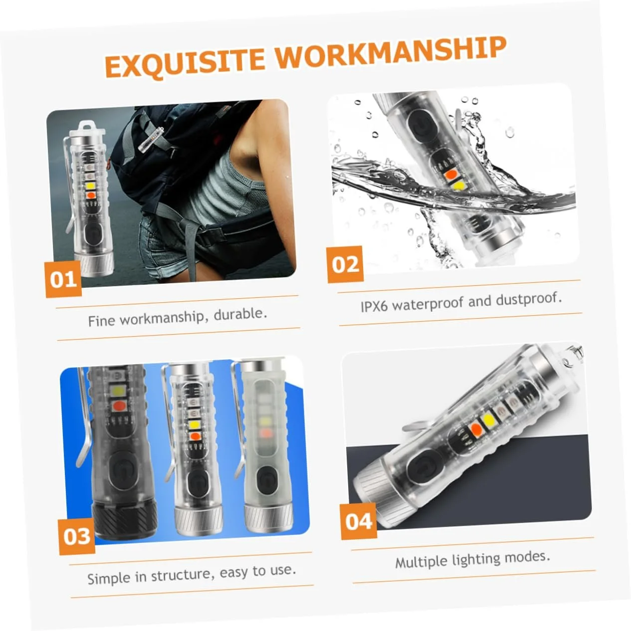 Ліхтарик-брелок YARNOW 2шт Міні Брелок Світлодіодний Портативний, фото №3