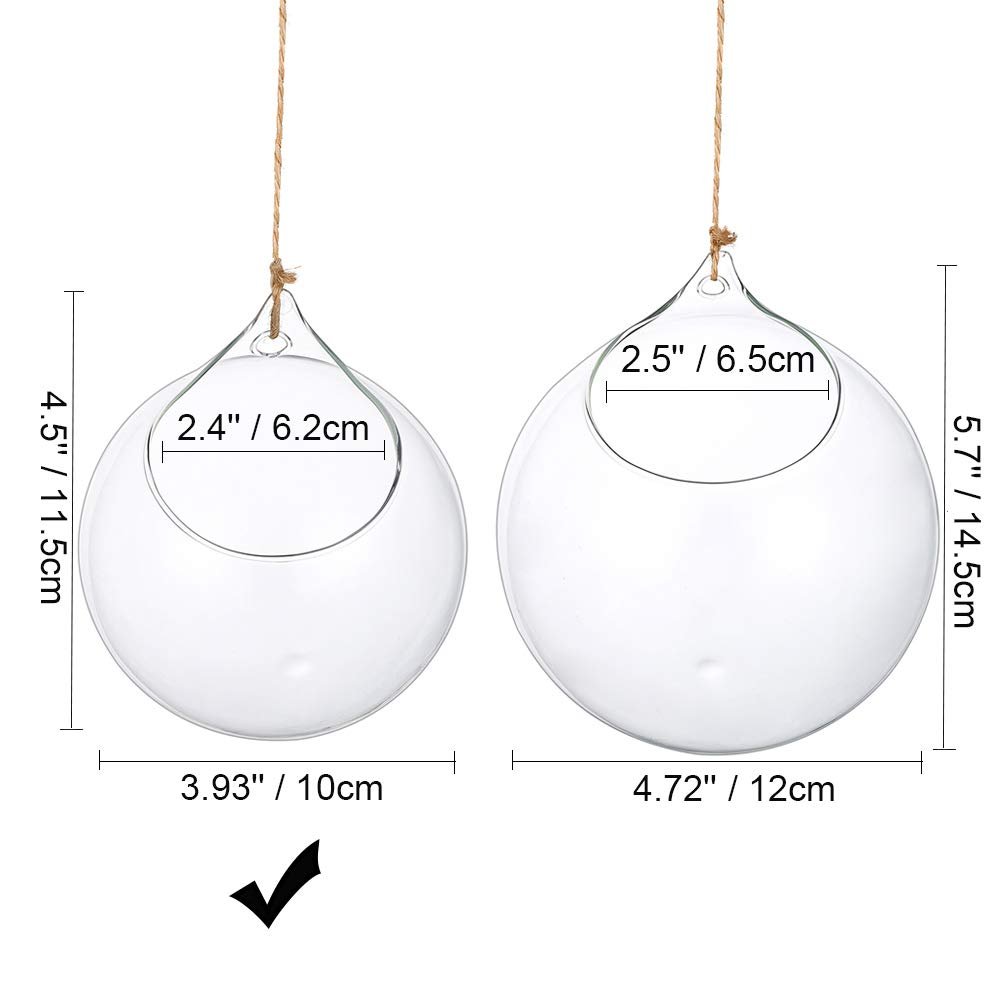 Подвесная ваза-шар Стеклянный шар 4 шт. 4 дюйма, фото №5
