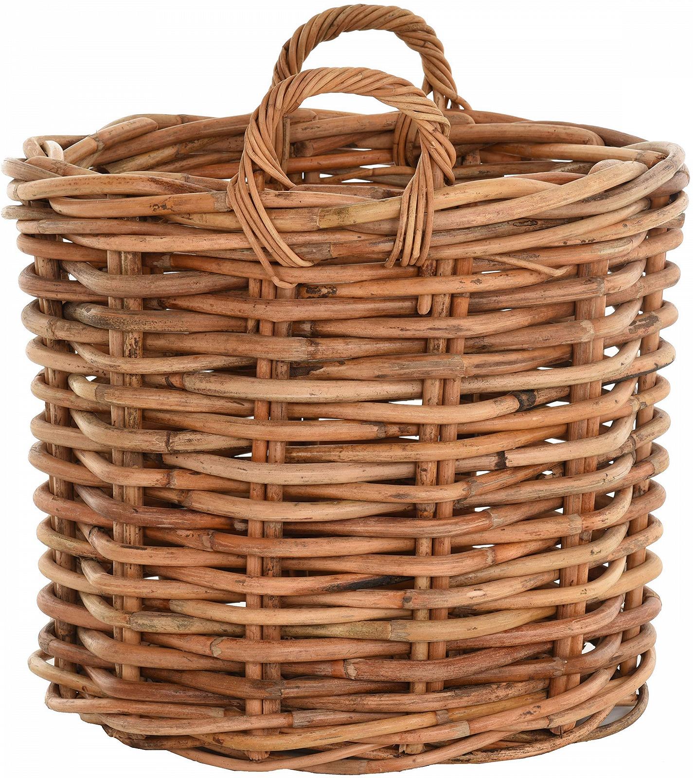 Кошик для рослин XXL Натуральний ротанг Круглий із ручками Medium, фото №3 Кошик для рослин XXL Натуральний ротанг Круглий із ручками Medium, фото №3