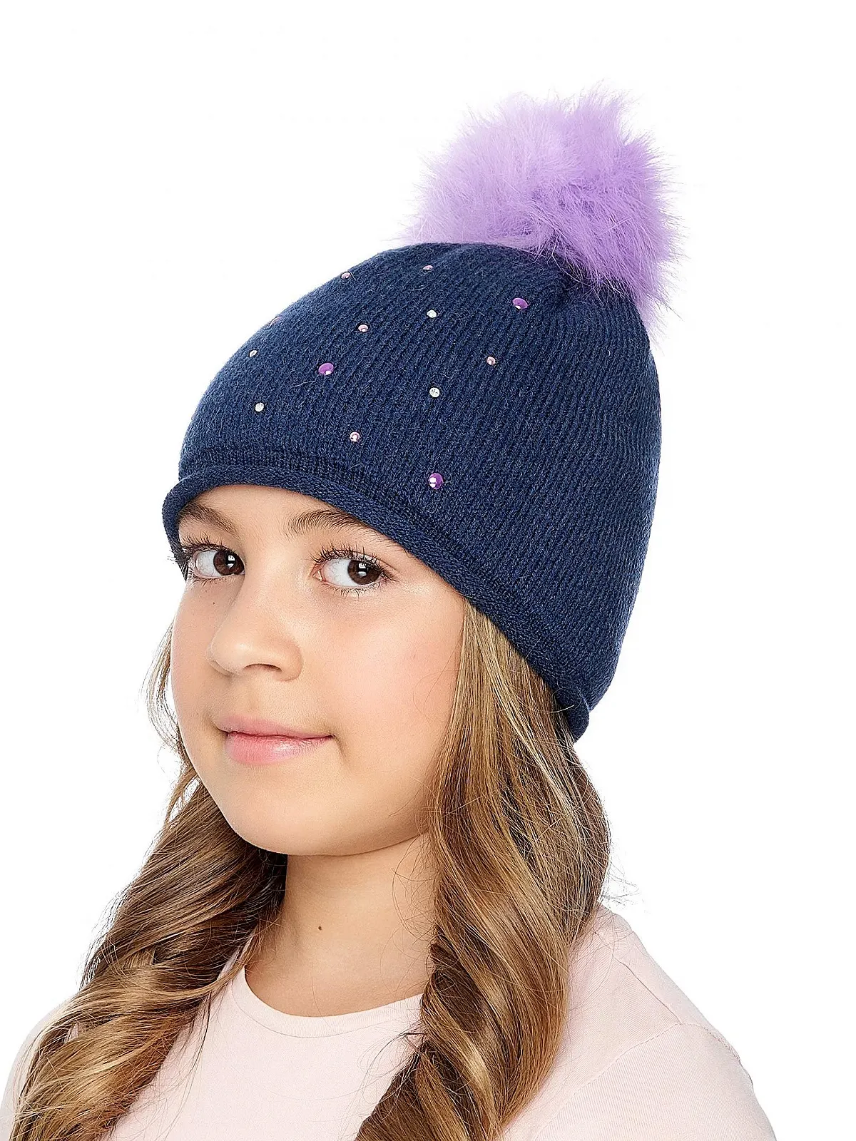 Шапка детская Marhatter с помпоном зимняя Вязаная, фото №3