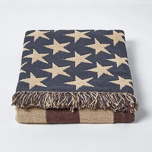 Покривало Homescapes America Flag Ткане вручну 100% Бавовна synthetic.ua - Фото 1