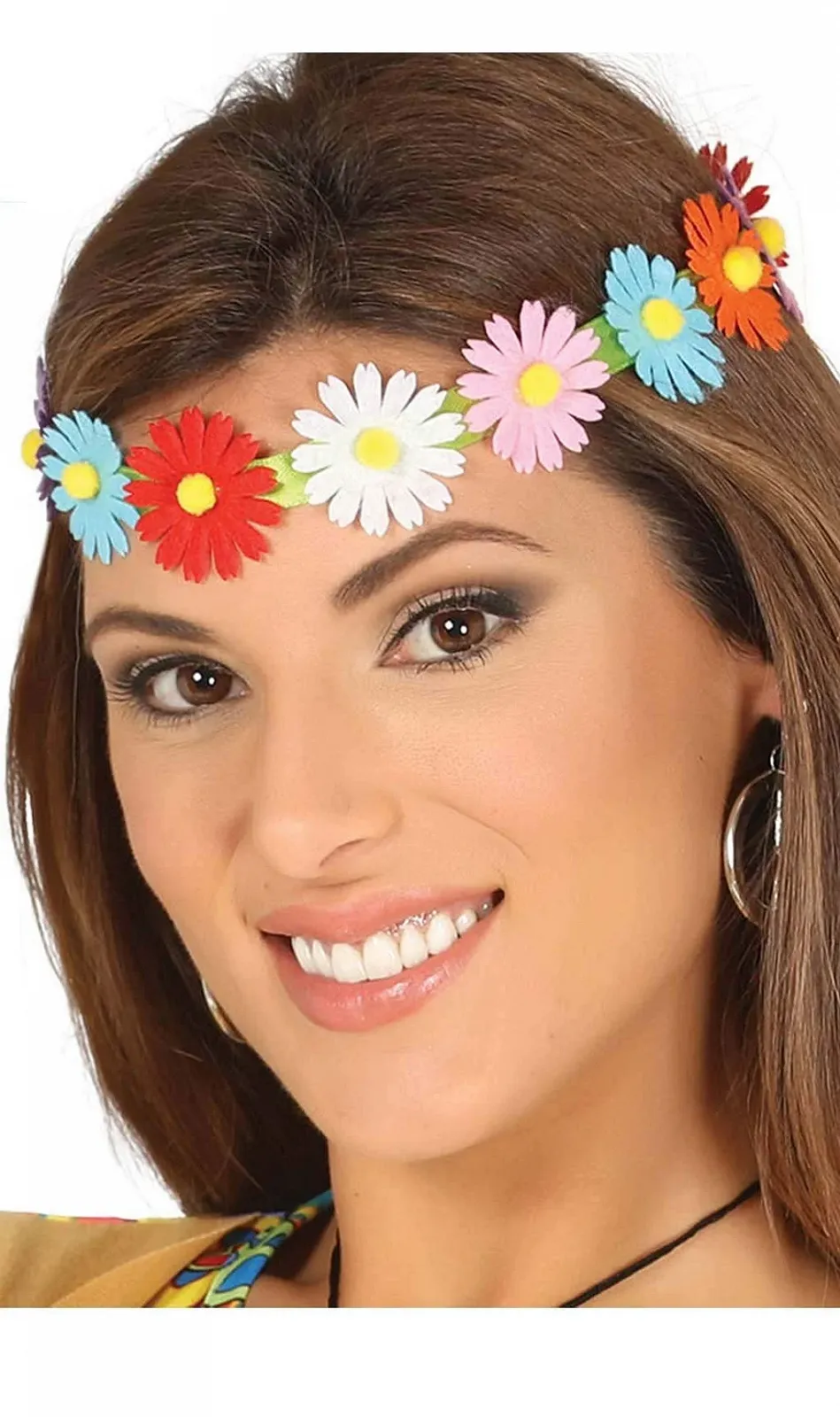 Вінок-Обруч Guirca Hippie з квітами, різнокольоровий, 17391, фото №1