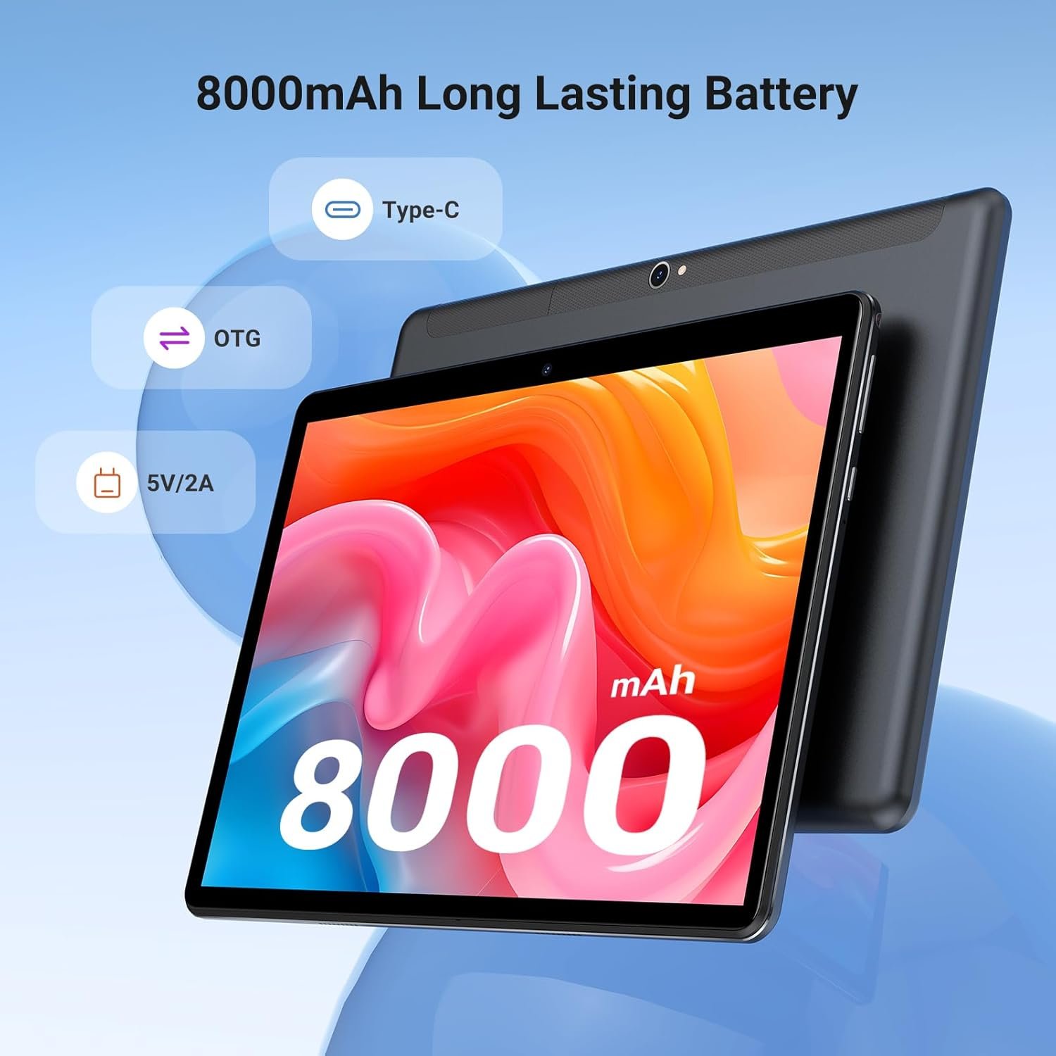 Планшет 10.1" Full HD TIGERFU M820 12+24/128Gb 4G 2-SIM 8 ядер Android 14 8000 mAh Серый, фото №6
