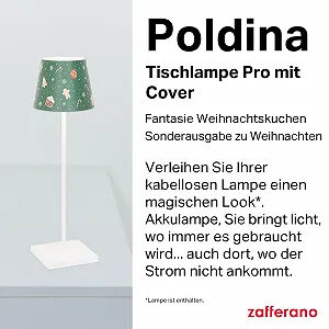 Настільна лампа Zafferano Poldina Pro Бездротова Акумуляторна Сенсорна 38 см Біла (Christmas Sweets) synthetic.ua - Фото 1