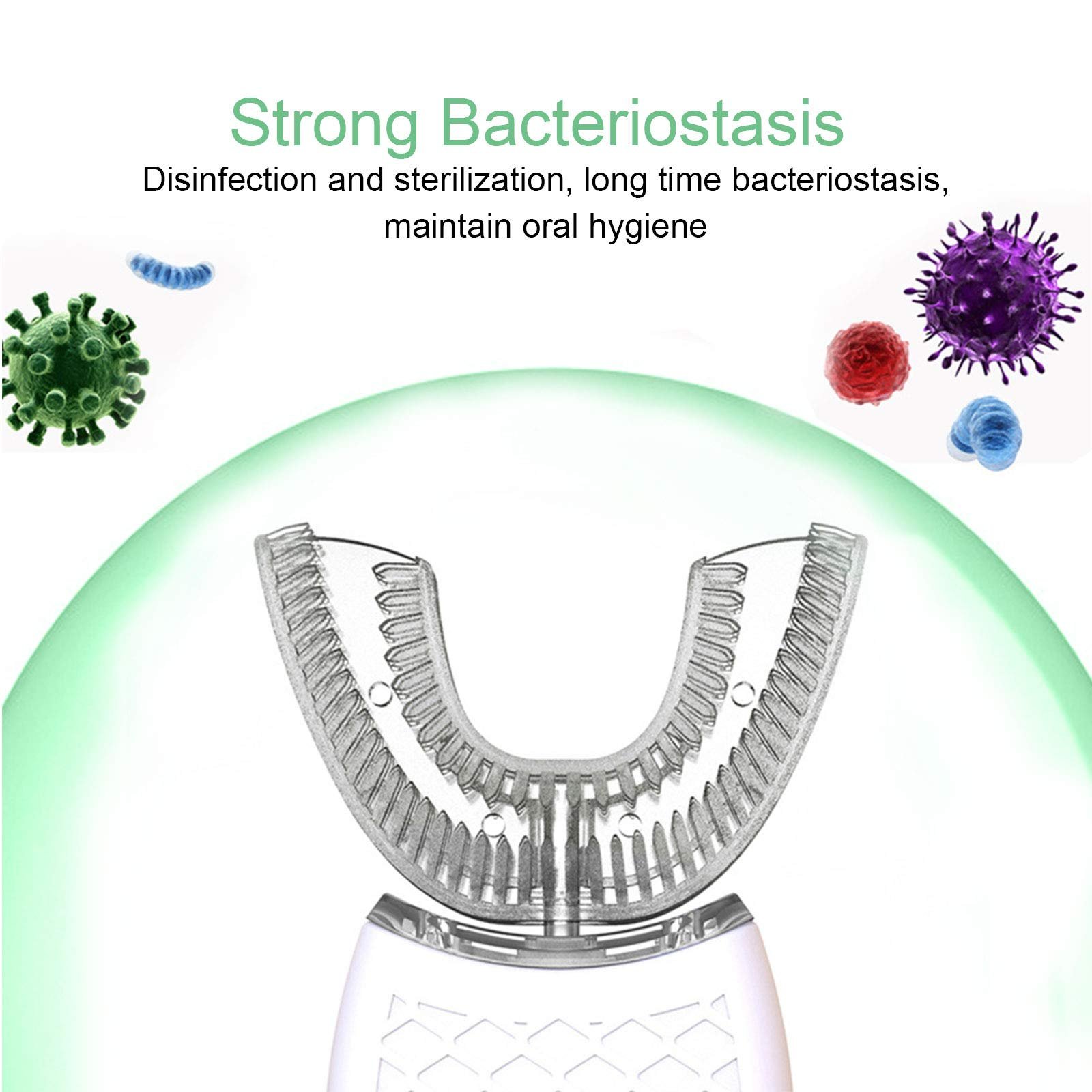 Ультразвукова зубна щітка 360° Automatic U-shaped Чорна, фото №4