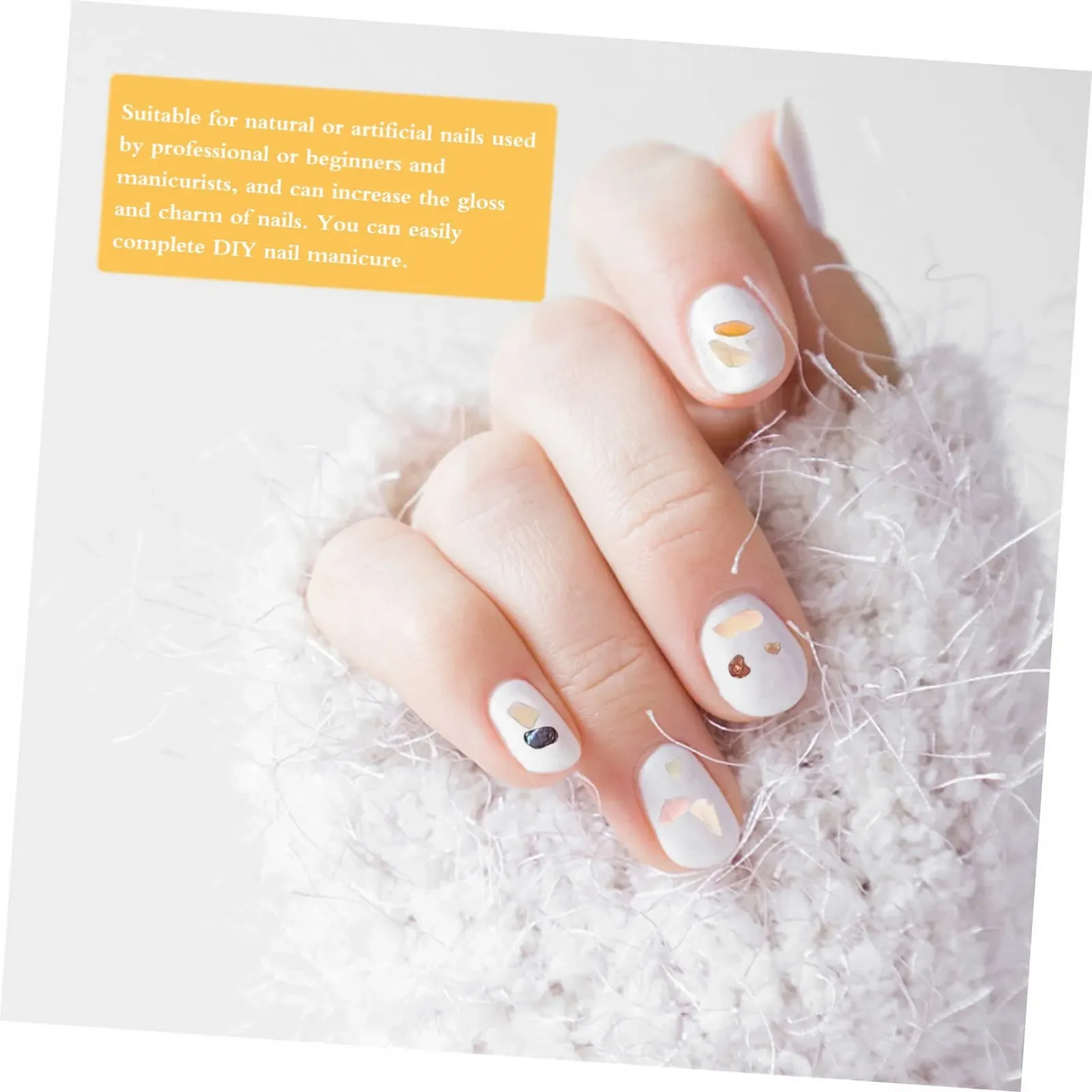 Украшения для ногтей (15 шт. в упаковке) FRCOLOR Чипсы из ракушек для дизайна ногтей. Подходит для натуральных и искусственных ногтей, маникюра и чехлов для мобильных телефонов, фото №8