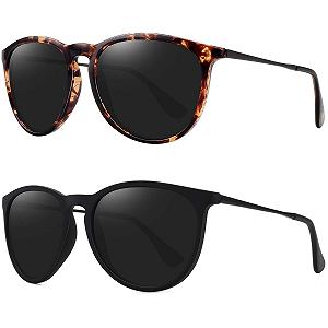 Солнцезащитные очки Поляризованные Женские WOWSUN Винтажные Ретро Круглые Зеркальные Линзы - Фото 1